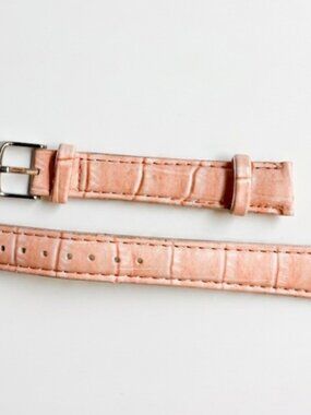 15mm Quality Genuine Leather Padded pink Watch Band - Size Regular